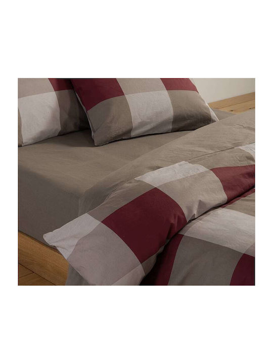 Nef-Nef Homeware Bettbezug-Set Baumwolle Einzelbett mit Kissenbezug 170x240 Casual Check Grey
