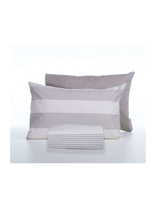 Nef-Nef Homeware Duvet Cover Set Cotton Single with Pillowcase 170x240 Casual Stripe Petrol