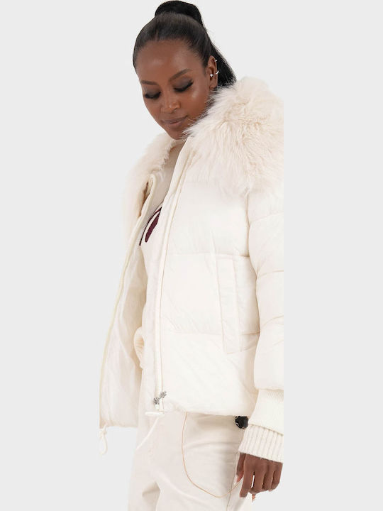 Hugo Jacket Biker made of Leatherette White
