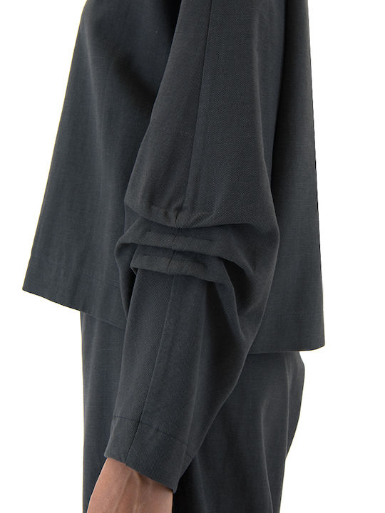 Langärmelig Damen Hemd Anthracite