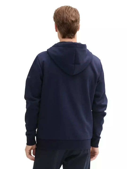 Basic Sweatshirt with Hood Navy