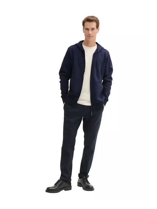 Basic Sweatshirt with Hood Navy