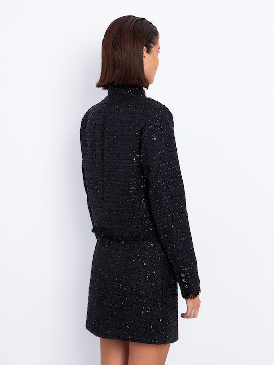 Toi&Moi Blazer pentru femei Sacou Black cu paiete