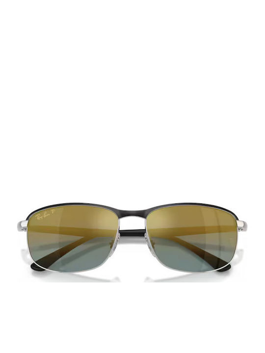 Ray Ban Chromance Men's Sunglasses with Black Metal Frame and Yellow Gradient Polarized Mirror Lens RB3671CH 9144J0