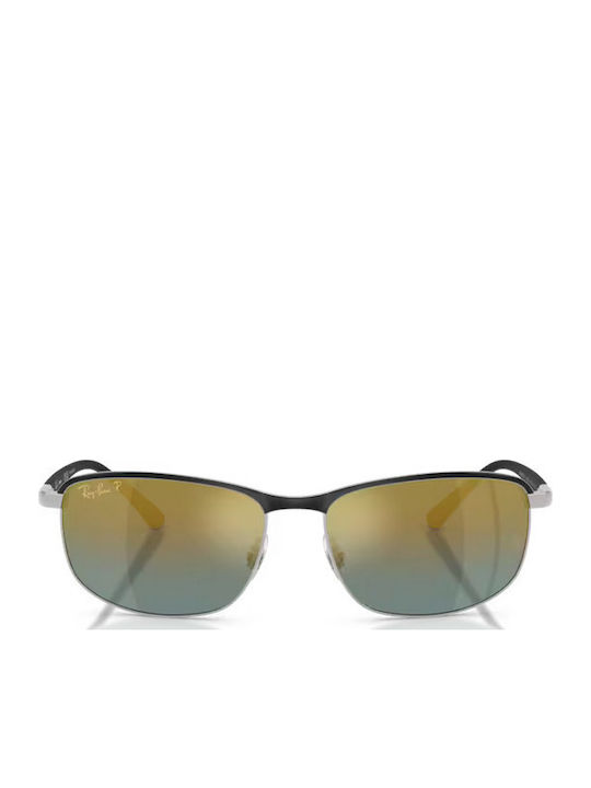 Ray Ban Chromance Men's Sunglasses with Black Metal Frame and Yellow Gradient Polarized Mirror Lens RB3671CH 9144J0