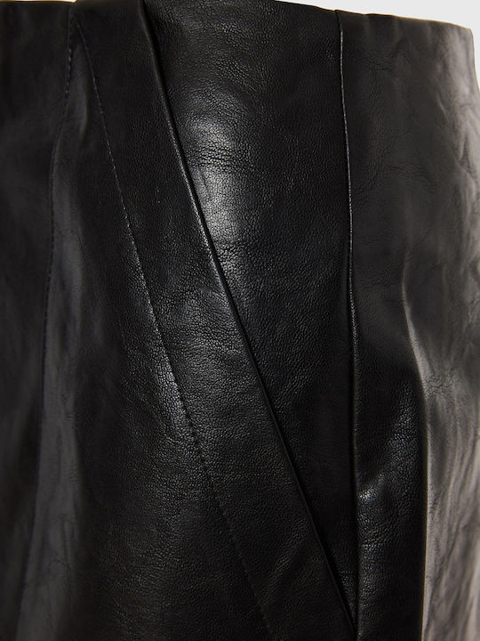 Leather Mini Skirt Black