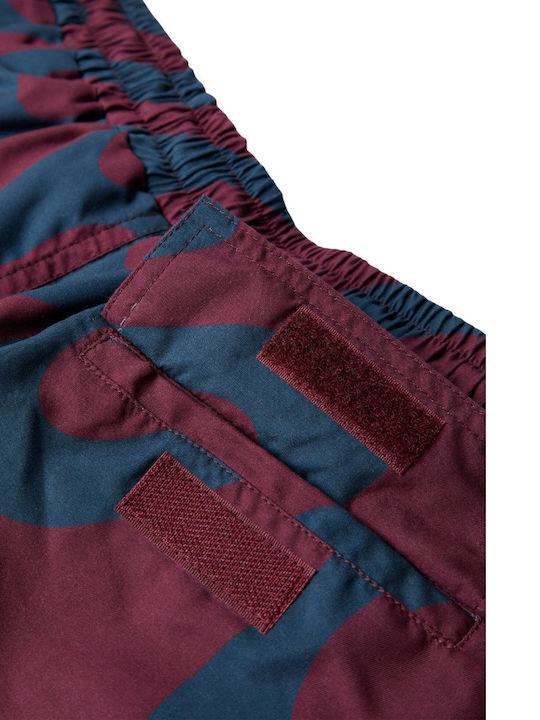 Men's Swimwear Shorts Burgundy with Patterns
