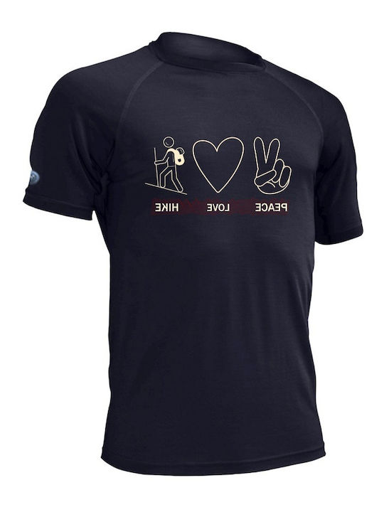 Lasting Bluza termica pentru barbati cu maneci scurte Albastru