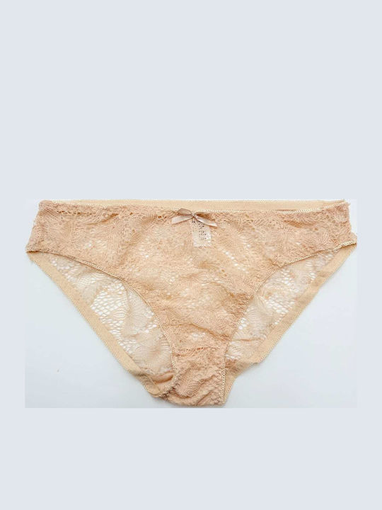 Lunna Dantelat Set de Lenjerie Sutien cu Slip Beige