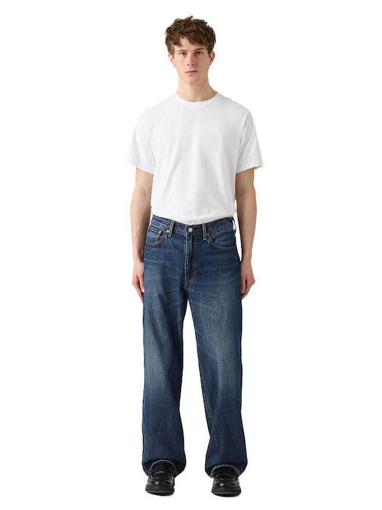 578 Мъжко Джинсово Панталон Loose Baggy Кройка Син