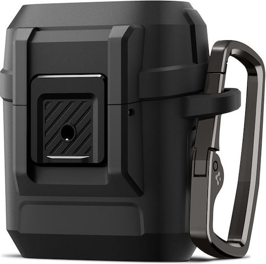 Spigen Lock Fit Θήκη Πλαστική / Σιλικόνης με Γάντζο σε Μαύρο χρώμα για Google Pixel Buds 2a