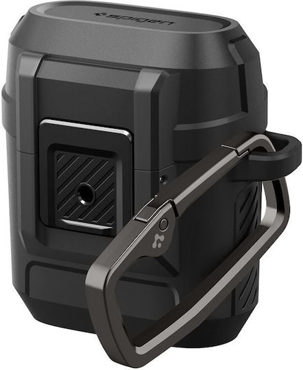 Spigen Lock Fit Θήκη Πλαστική / Σιλικόνης με Γάντζο σε Μαύρο χρώμα για Google Pixel Buds 2a
