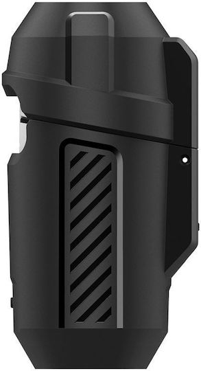 Spigen Lock Fit Θήκη Πλαστική / Σιλικόνης με Γάντζο σε Μαύρο χρώμα για Google Pixel Buds 2a