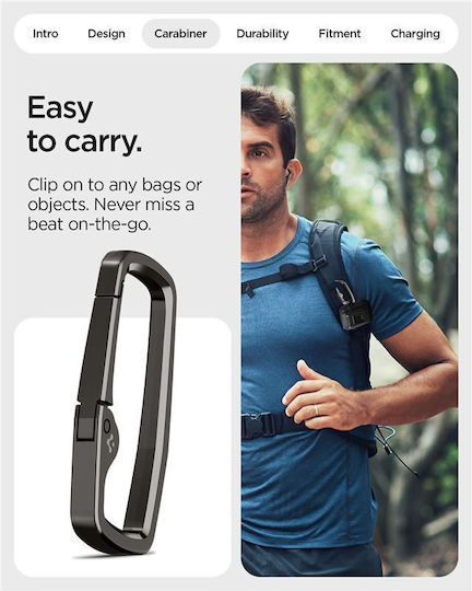 Spigen Lock Fit Θήκη Πλαστική / Σιλικόνης με Γάντζο σε Μαύρο χρώμα για Google Pixel Buds 2a