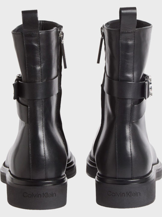 Leather Women's Ankle Boots Black