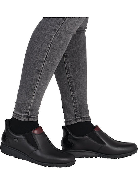 Leder Stiefeletten Damen Schwarz