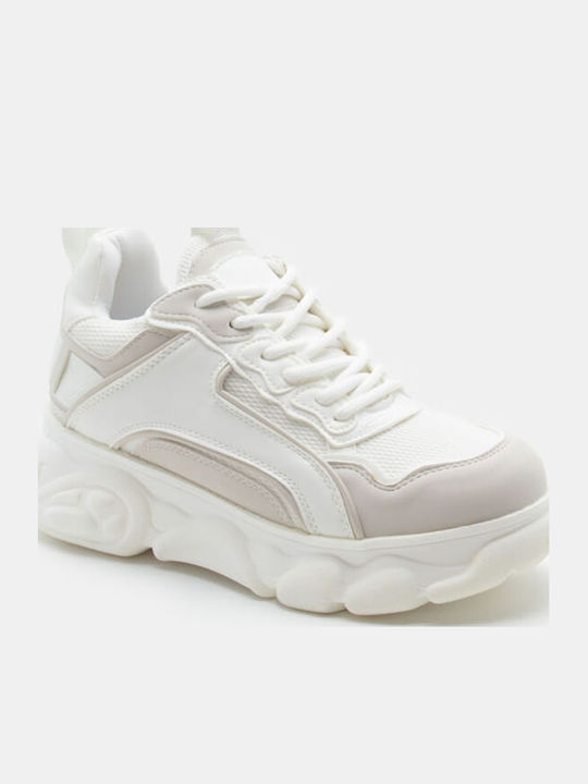 Damen Flatforms Sneakers Weiß