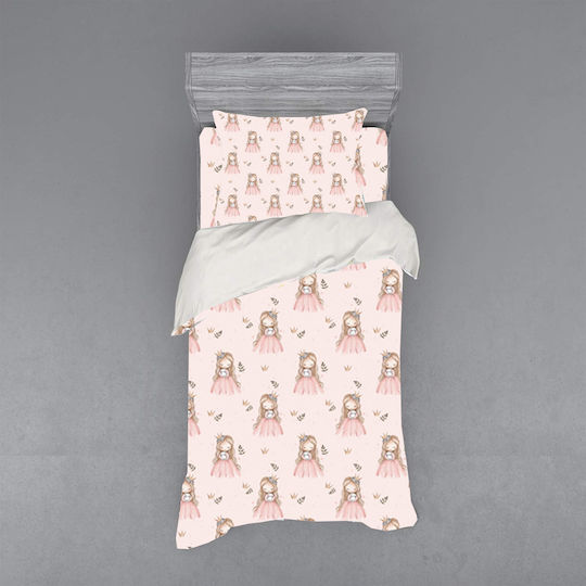 Astron Italy Set Cearceafuri Pentru Copii Single Cu Elastic Princess Roz 105x200cm Astron Italy Set Cearceafuri Pentru Copii Single Cu Elastic Princess Roz 105x200cm