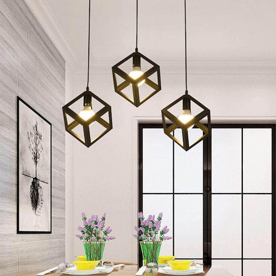 VenCore Pendant Light Black with Socket E27 25x25cm