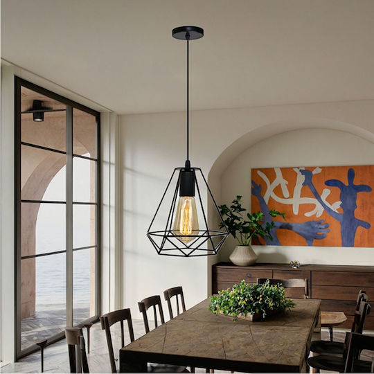 VenCore Pendant Light Black with Socket E27 20x20cm