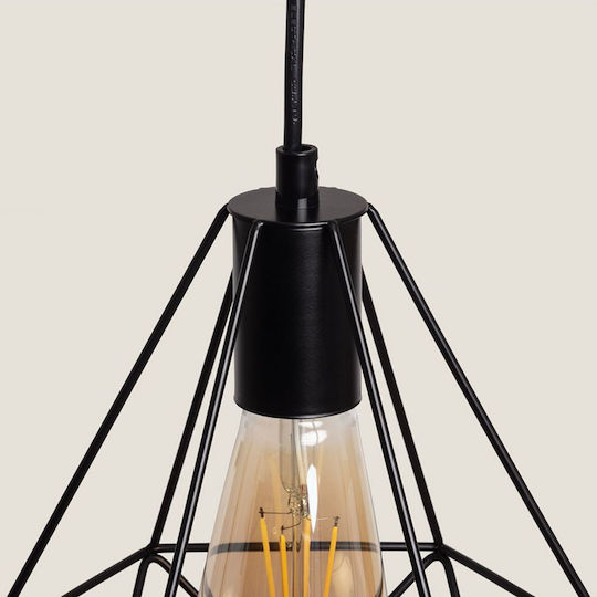 VenCore Pendant Light Black with Socket E27 20x20cm