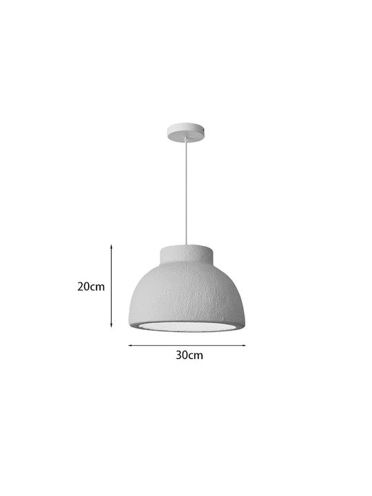Pakketo Jenila Adjustable Pendant Light White with Socket E27 30x30x20cm
