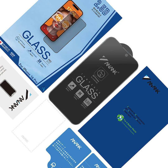 Anank 2.5D Privacy Screen Protector iPhone 16 Pro Max Black