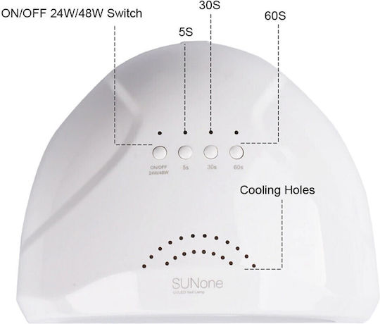 SUN ONE UV Φουρνάκι Νυχιών UV / LED 48W Λευκό