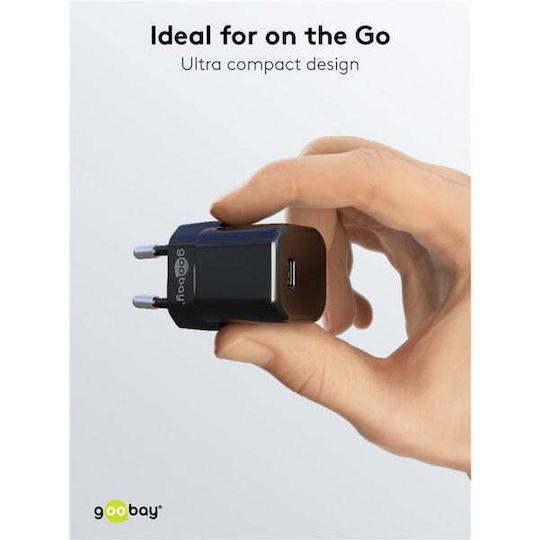 Goobay Φορτιστής Χωρίς Καλώδιο με Θύρα USB-C 20W Power Delivery Μαύρος (65403)