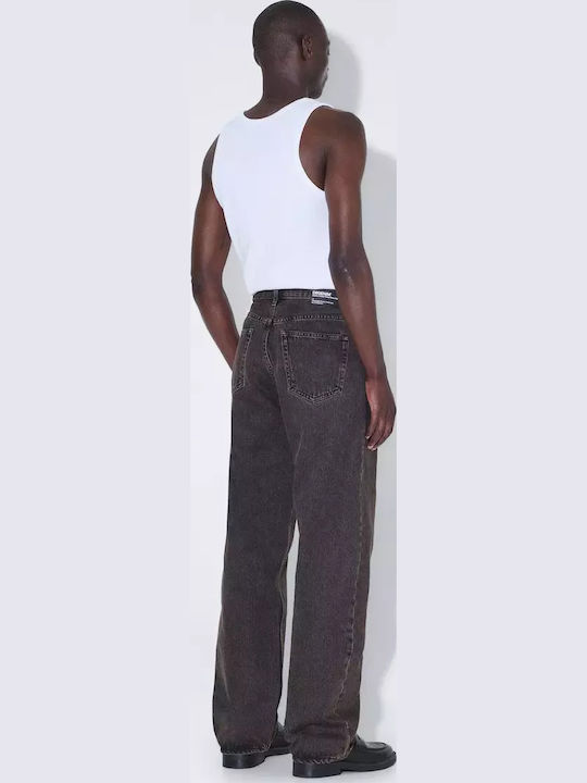 Omar Men's Jeans Pants with Relaxed Fit Jet Brown