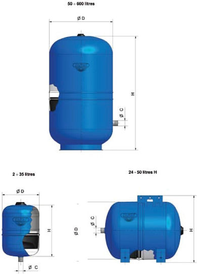 Zilmet Hydro-pro Δοχείο Διαστολής Θέρμανσης Κάθετο 150lt