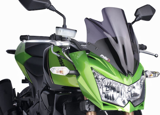 Puig Motorcycle Windshield & Windscreen Tinted Visor for Kawasaki Z750 Sport Dark Smoke 2007-2012 4523F