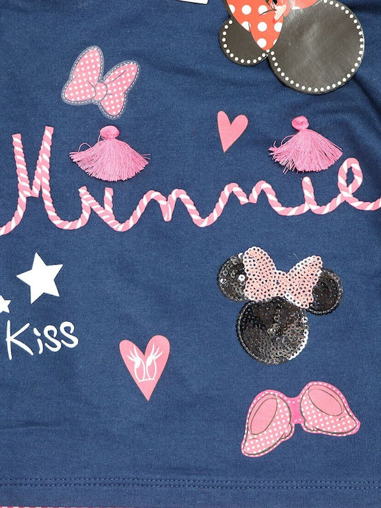 Kinderhemd Langarm Blau Minnie Mouse