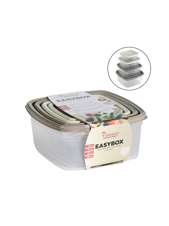 Viosarp Plastic Lunch Box Transparent 4pcs