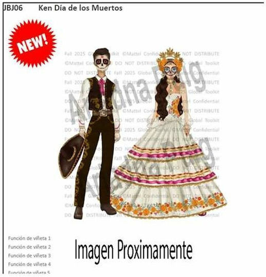 Barbie Dia De Los Muertos Collectible Boy Doll for 3+ years+ Years (Various Designs/Assortments of Designs) 1pc