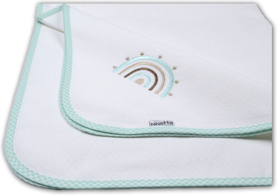 Ninetta Bebe Pique Swaddle Wrap Turquoise 90x90cm.