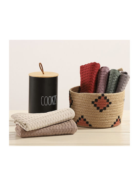 Nef-Nef Homeware Wafflow 24 Чаена кърпа в Лилав Цвят 45x68см