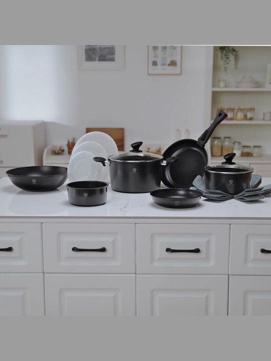 HomeVero Set de vase de gătit din oțel inoxidabil cu strat antiaderent 17buc