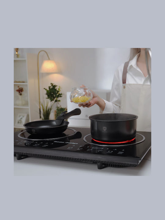 HomeVero Set de vase de gătit din oțel inoxidabil cu strat antiaderent 17buc