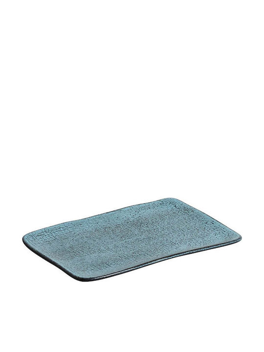 Porto Brasil Platou de Servire Dreptunghiular Ceramică Albastru 27x16.5buc 1buc