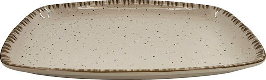 Dot Ammos Platou de Servire Dreptunghiular din Porțelan Bej 27x16buc 1buc Dot Ammos Platou de Servire Dreptunghiular din Porțelan Bej 27x16buc 1buc