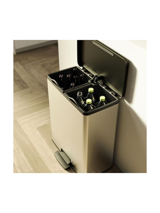 Curver Abfalleimer Abfall Metallisch mit Pedal Gray 65Es 1Stück
