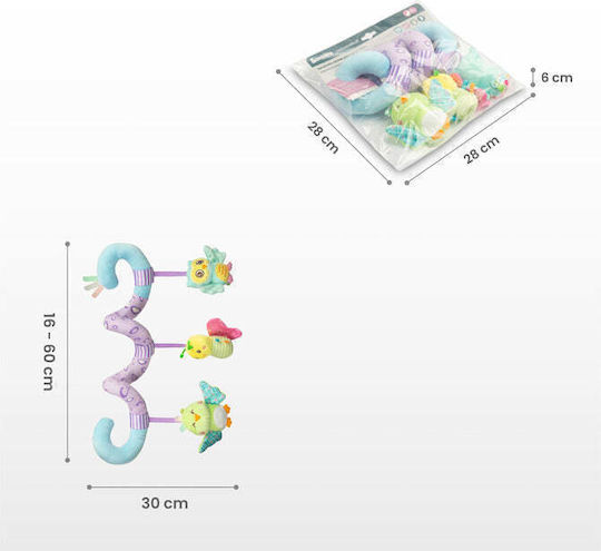Sensillo Spirală Jucărie pentru Leagăn și Cărucior cu Teether pentru 0++ Luni