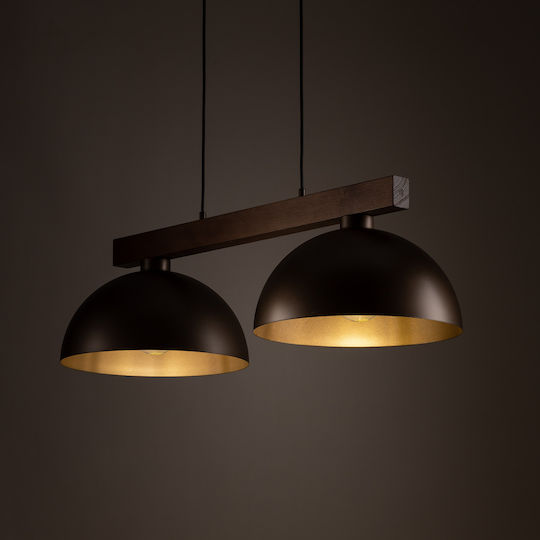 TK Lighting Oslo Κρεμαστό Φωτιστικό Καφέ LED Ράγα 83εκ.