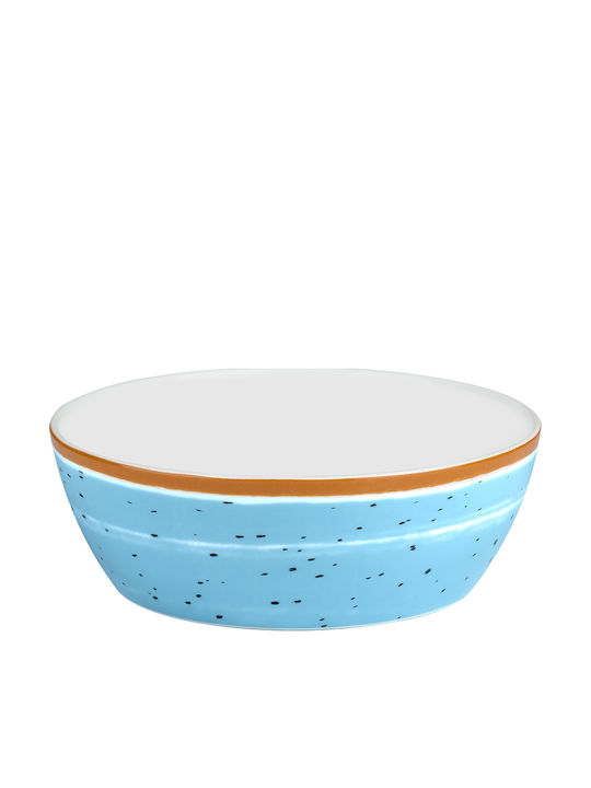 Dot Aegean Porcelain Salad Bowl Blue 23x23cm