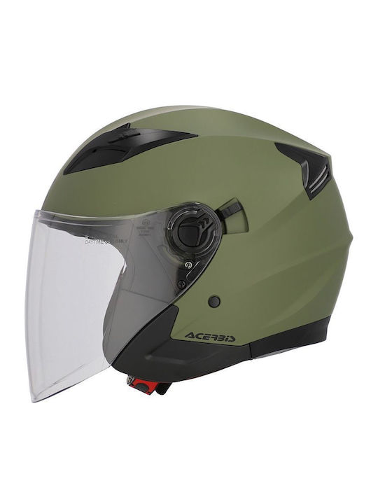 Acerbis Firstway 2.0 Verde Militar Casca Moto Jet ECE 22.06 1350gr cu Sunvisor