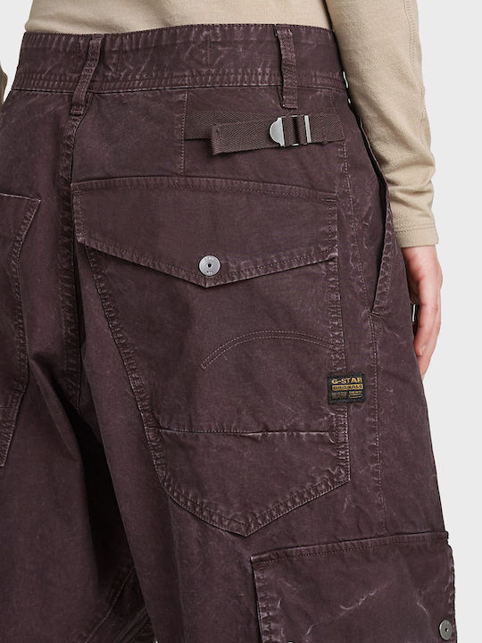 Dama Tesatura Pantaloni Cargo cu Croială Boyfriend Aubergine