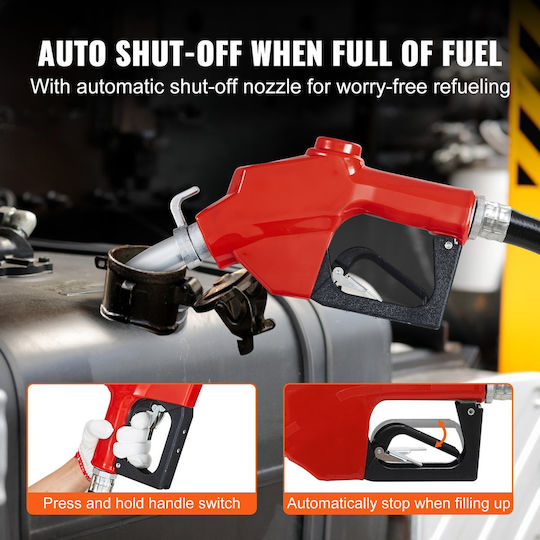 Vevor Fuel Transfer Pump 12v Dc 20 Gpm 1/4 Hp Gasoline Extractor Pump Automatic Nozzle Discharge Hose & Suction Pipe Gasoline Diesel Kerosene Ethanol & Methanol Blends Biodiesel