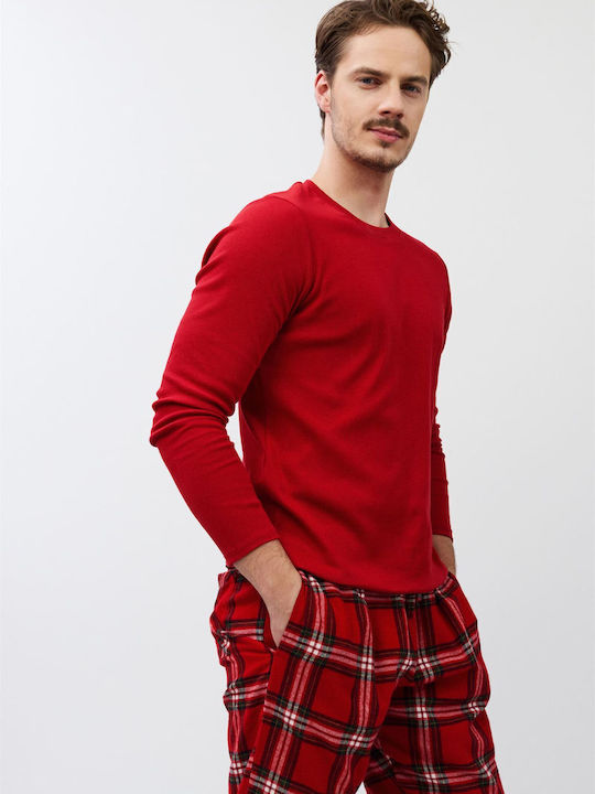 Aruelle Зимно Каре Мъжко панталонче на пижама Red