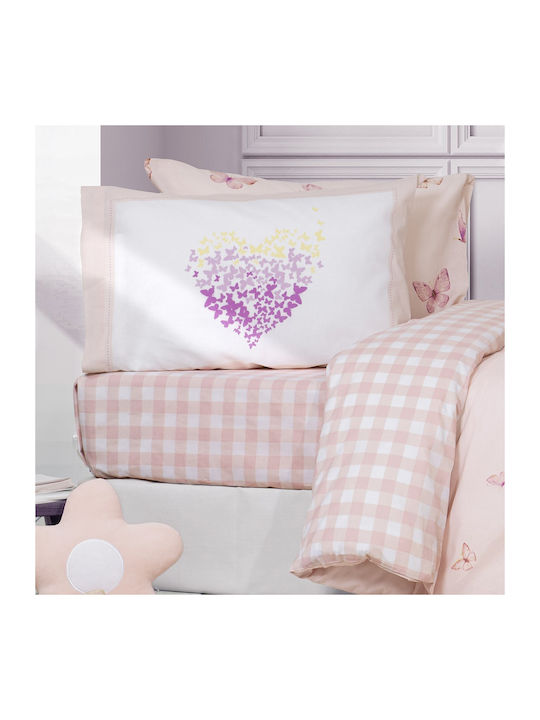 Nima Față de pernă pentru copii din bumbac 100% 52x72cm Roz
